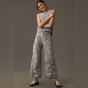 NWT. Anthropologie Barrel Leg Parachute Pants.